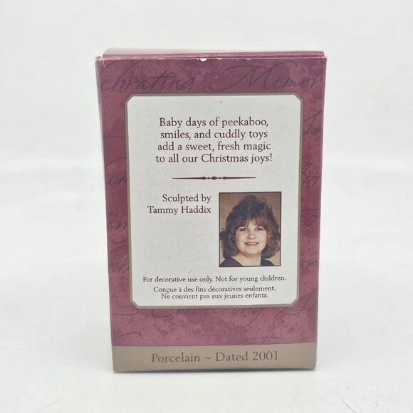 Vintage Hallmark Babys First Christmas Teddy Bear Tree Ornament Porcelain 2001 - Picture 11 of 12